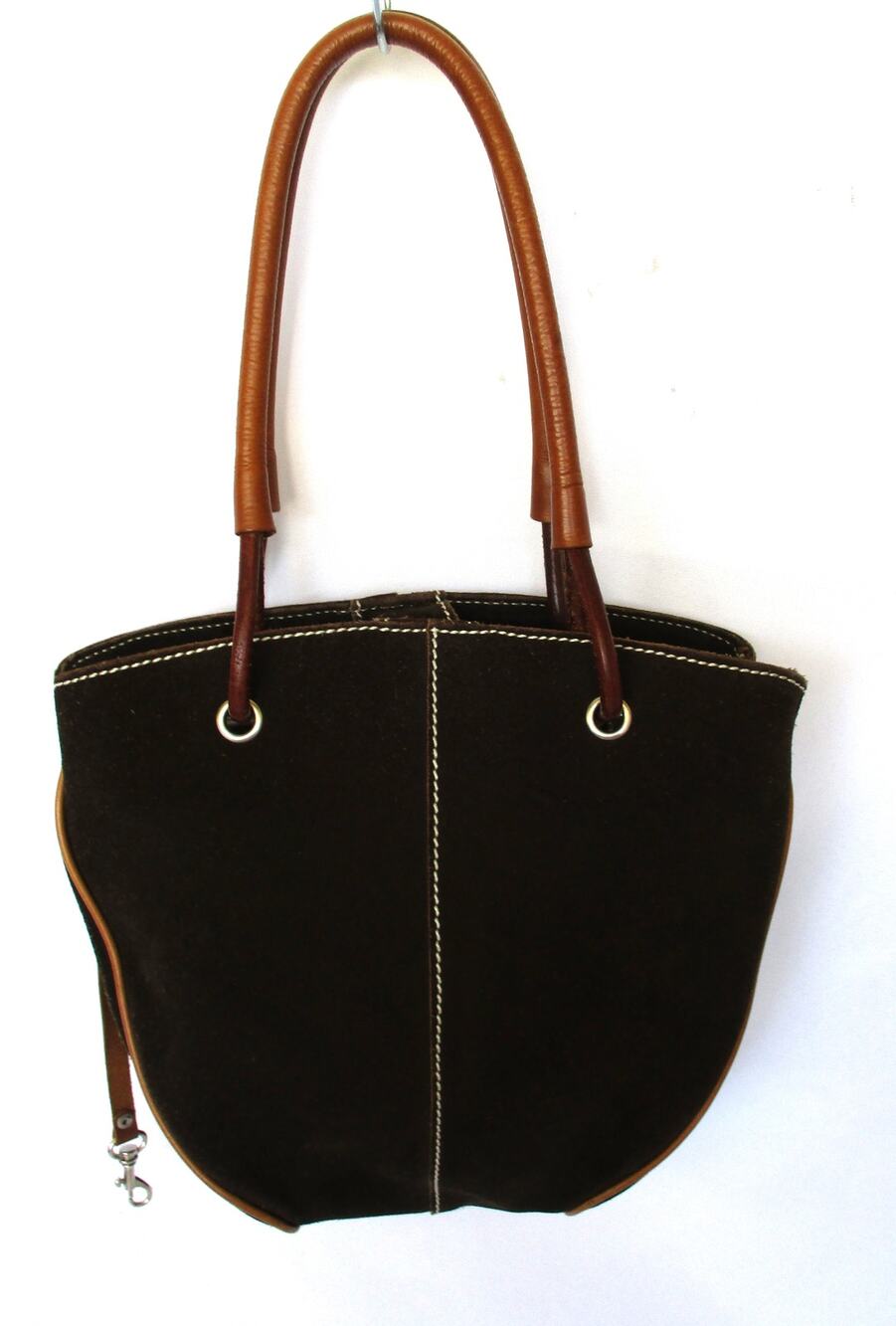 REGAZZE Italy Brown High Quality Genuine Suede Leather Tote Bucket Bag